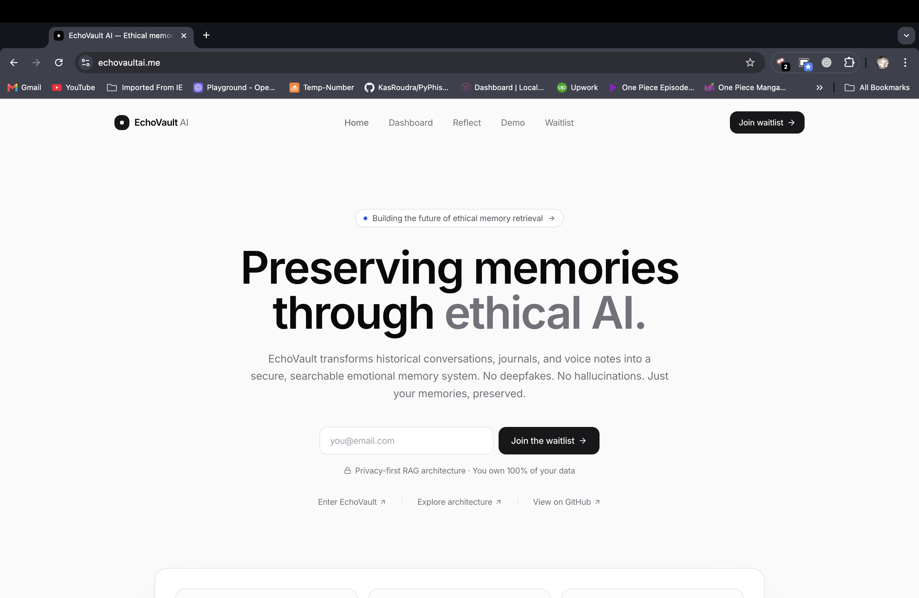 Marketing hero — preserving memories through ethical AI.